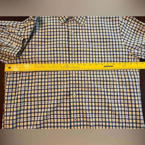 Southern Tide Men’s Blue and Yellow Plaid Casual Button Down Shirt - Medium - Picture 4 of 9